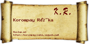 Korompay Réka névjegykártya