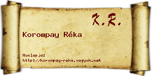Korompay Réka névjegykártya